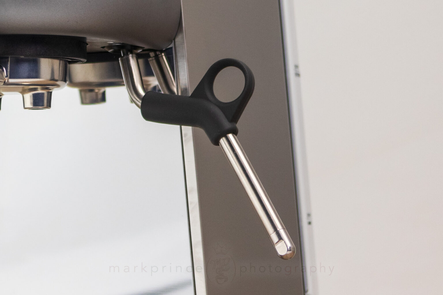 The Bambino Steam Wand; it is fully articulating and rotates 360 degrees.