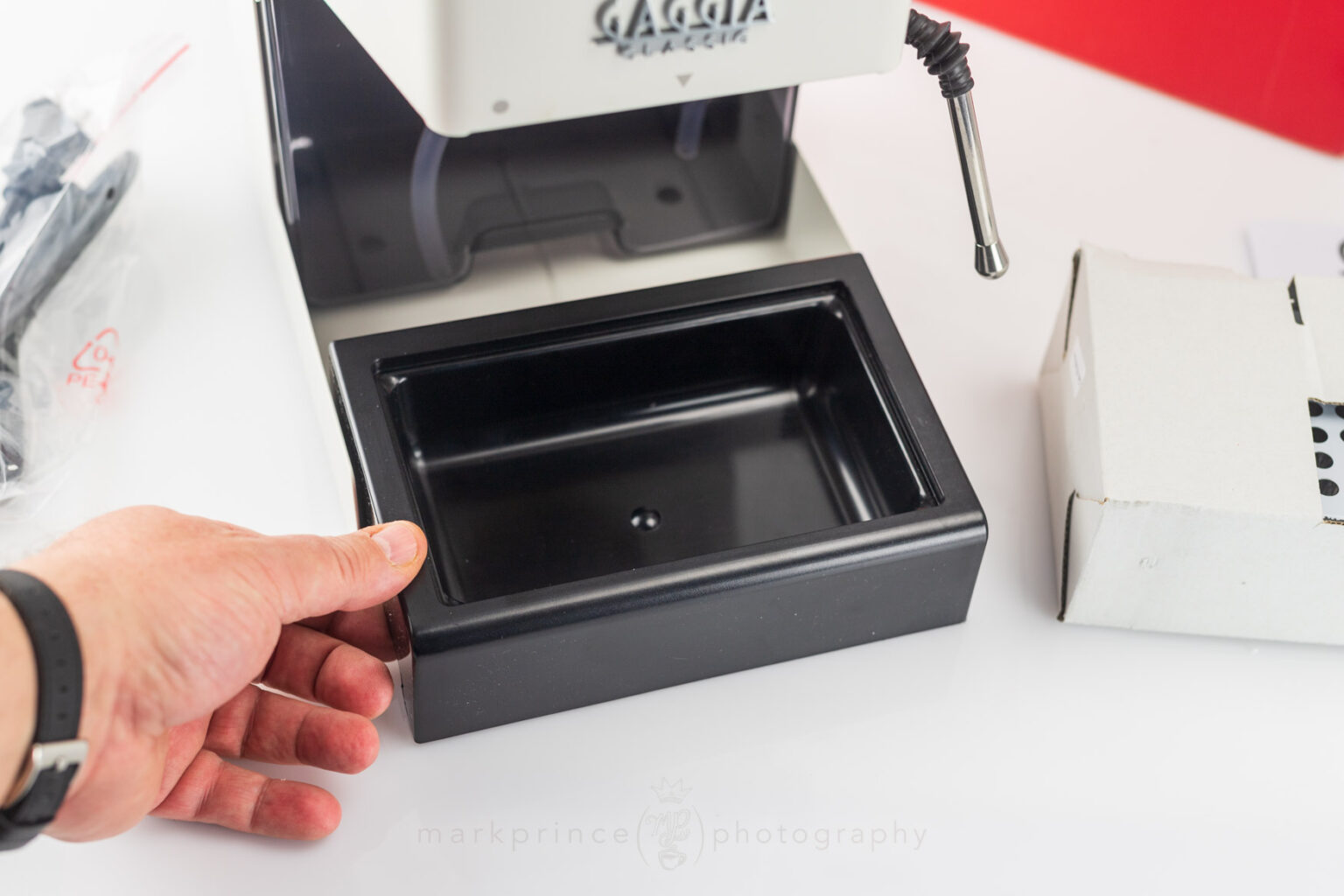 The Gaggia Classic's deep drip tray