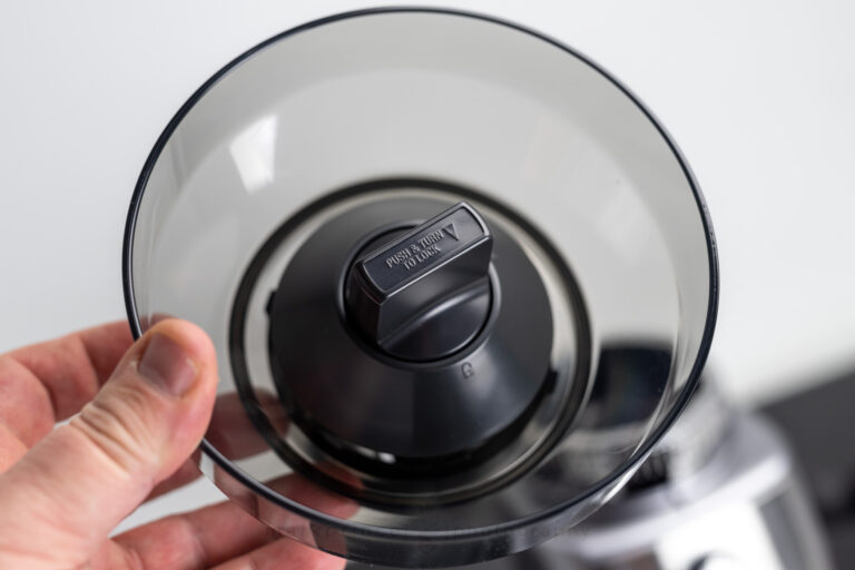 The twist to lock mechanism in the complex Dose Control Pro's hopper.