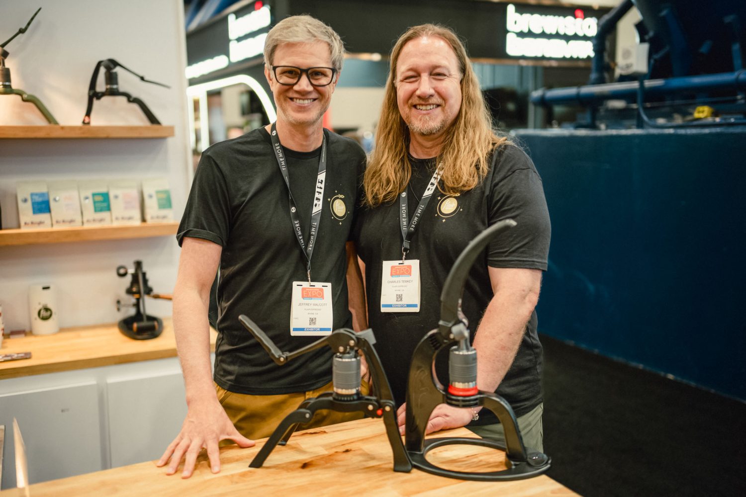 Flair's Jeffrey Walcott, and Charles Temkey, at the SCA Expo Booth.