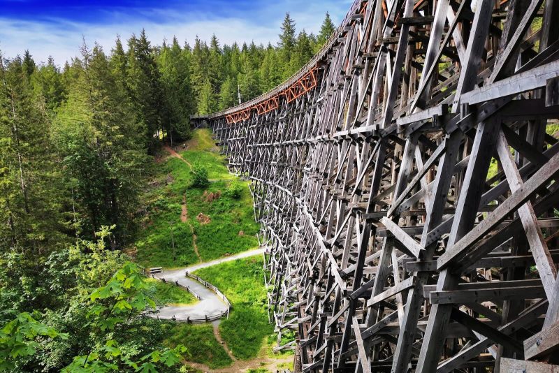 The Kinsol Trestle, side view, on Vancouver Island