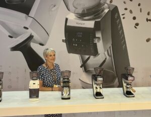 Kyra Kennedy at Baratza Booth in Milan