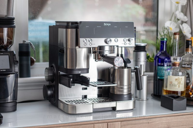 The Ninja Cafe Luxe Machine, set up and ready to brew a variety of espresso and coffee based drinks.
