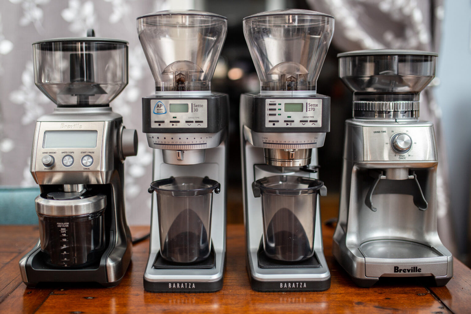 SGP compared to Baratza Sette 270, Sette 30, and the Breville Dose Control Pro