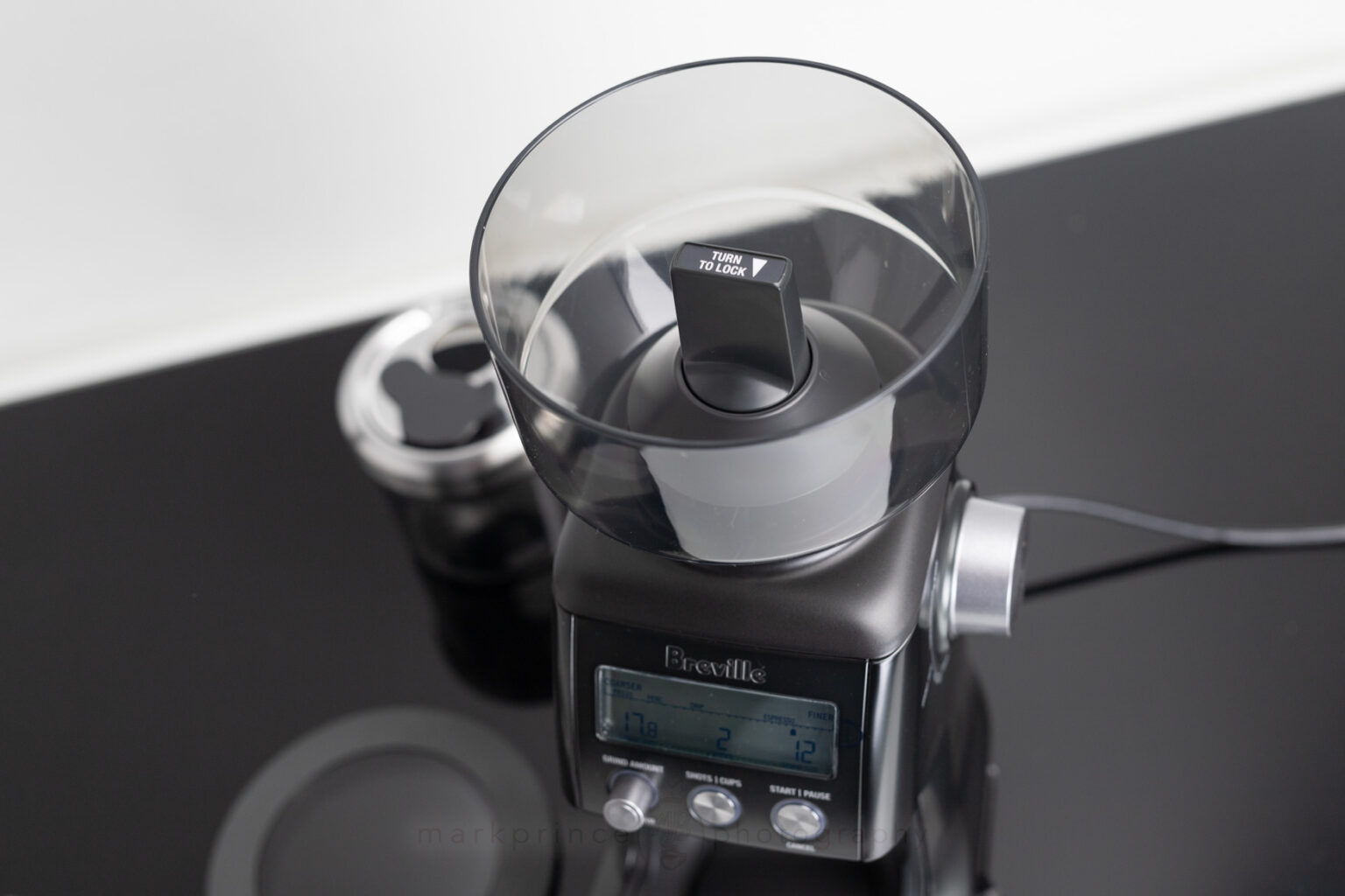 Looking down into the hopper