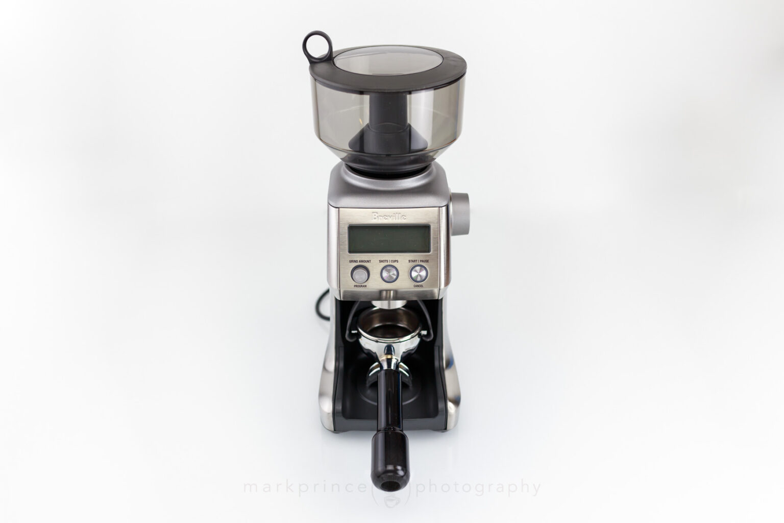 Breville Smart Grinder Pro with Portafilter installed