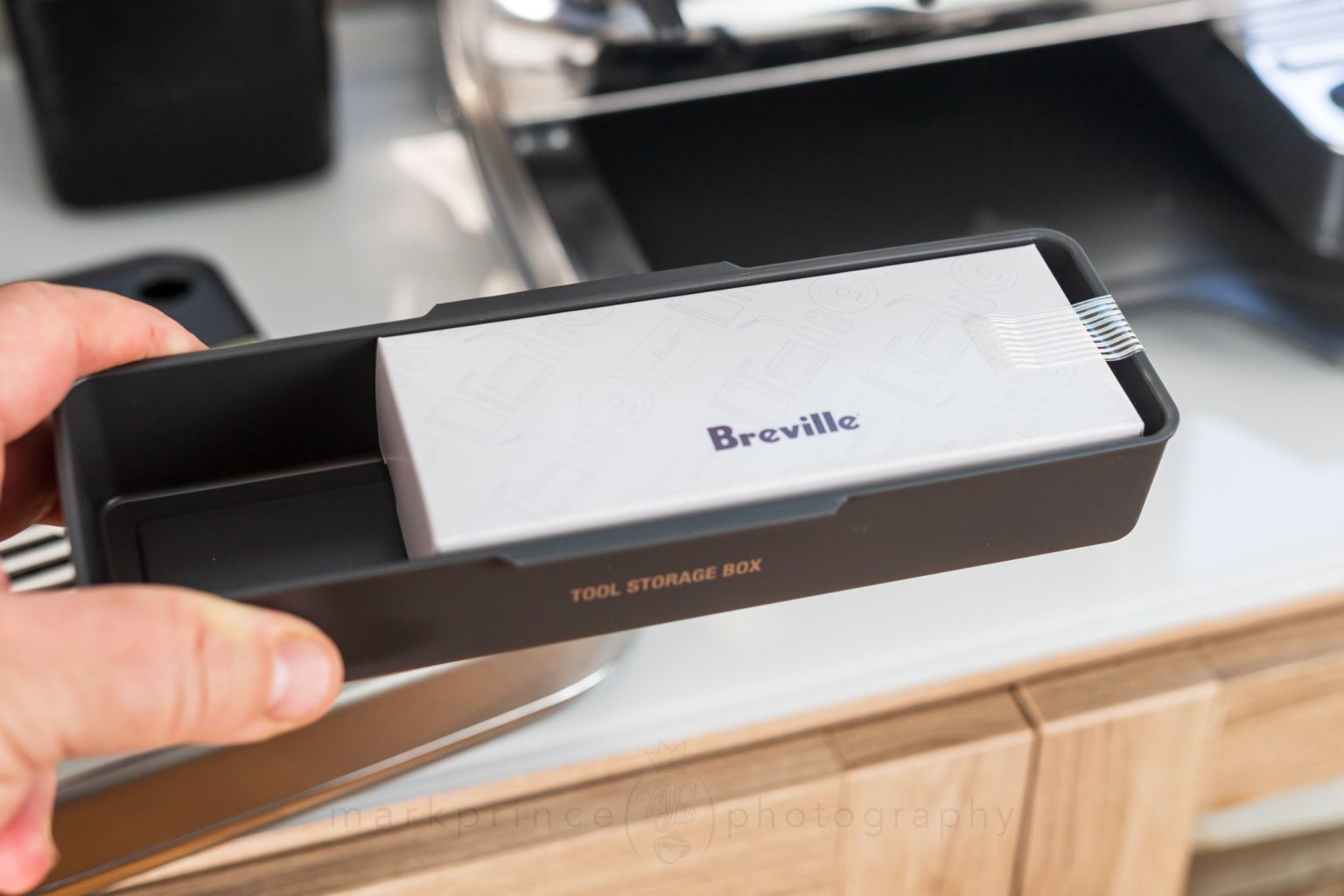 When first unpacking, there's a little box inside the accessories tray.