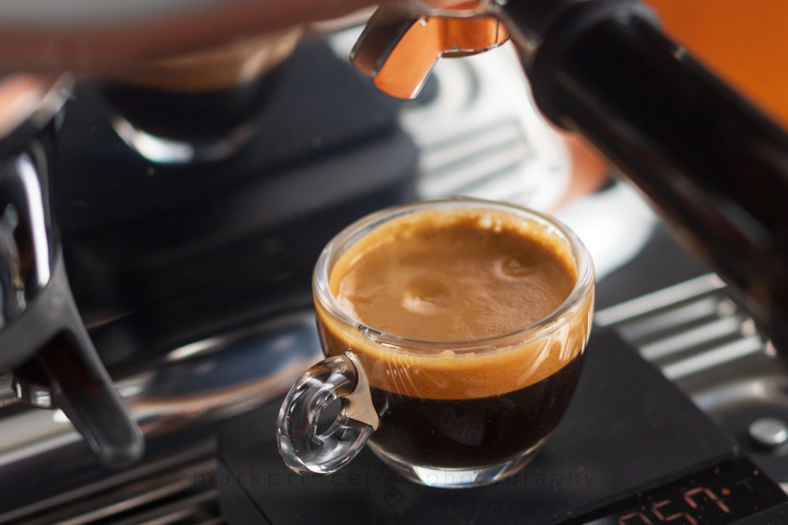 A typical shot pull from the machine